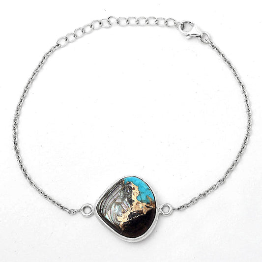 Natural Shell In Black Blue Turquoise Bracelet B-1023 SDB3008-0